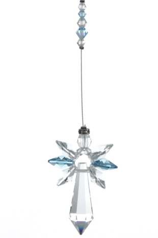 Lrg Crystal Guardian Angel Aquamarine