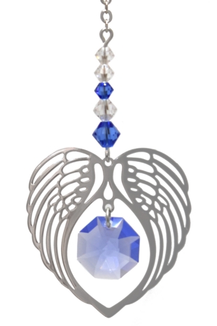 Birthstone Angel Wing Heart Sapphire