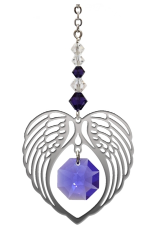 Birthstone Angel Wing Heart Amethyst