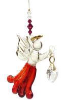 Angels in my Window Garnet Glass