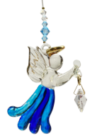Angels in my Window Aquamarine Glass
