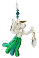 Angels in my Window Emerald Glass