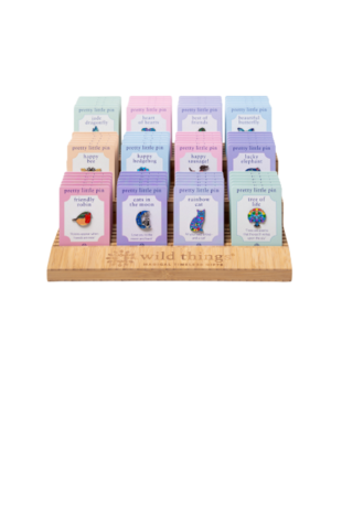 Enamel Pin Starter Pack with Bamboo Display