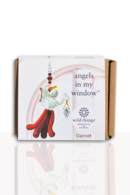 Angels in my Window Garnet Glass