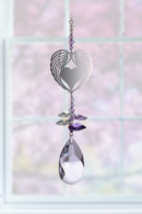 Crystal Fantasy Angel Wing Heart - Purple