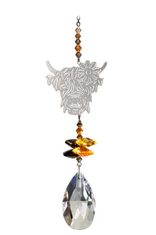 Crystal Fantasy Highland Cow - Autumn Gold