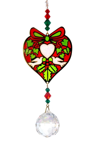 Crystal Dreams Heart with Dove Christmas