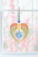 Gold Angel Wing Heart - Aurora Borealis