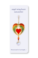Carded Crystal Dreams Angel Wing Heart - Rainbow