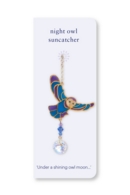 Carded Crystal Dreams Owl in Flight - Moonlight