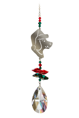 Crystal Fantasy Dog with Hat - Red Green