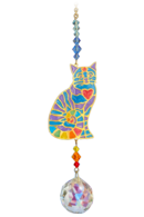Sitting Cat Heart - Rainbow