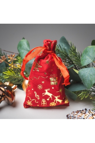 Red & Gold Bag Xmas 10cm x 15cm
